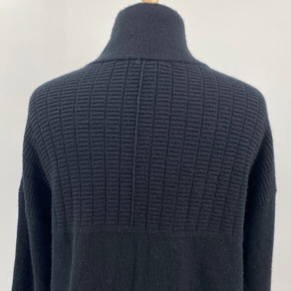 Kinross Cashmere Cardigan Sweater Dual Zipper Front Mockneck Collared Black L - Picture 6 of 8
